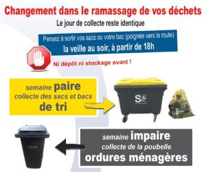 RAPPEL: Modification de la fréquence de ramassage des déchets depuis le 30 juin 2025