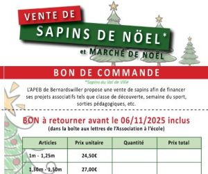 Vente de sapins par l'APEB